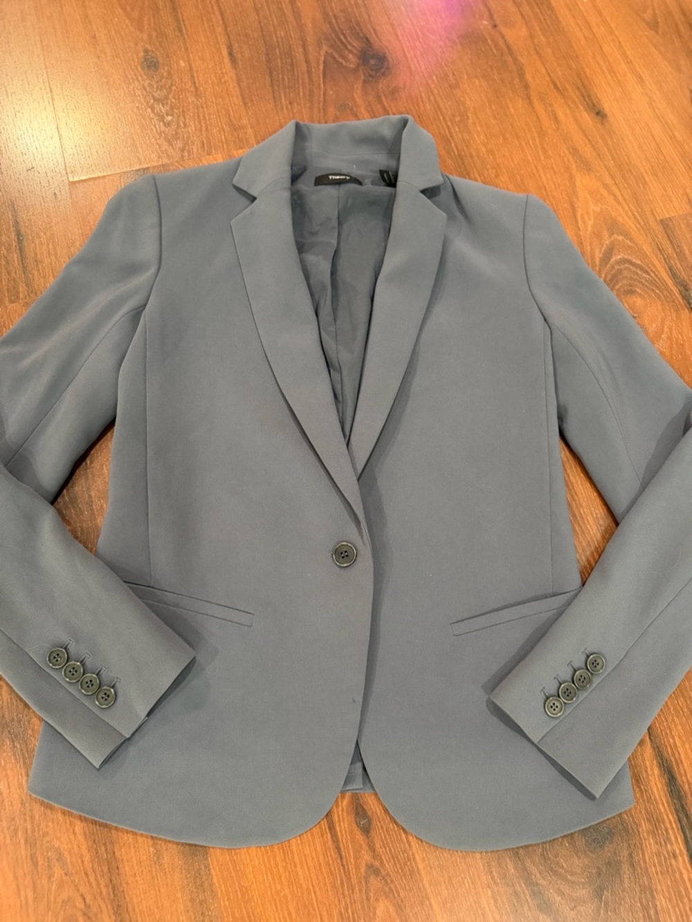 Theory women's Charcoal Grey Blazer with Notched Lapels Sz 00